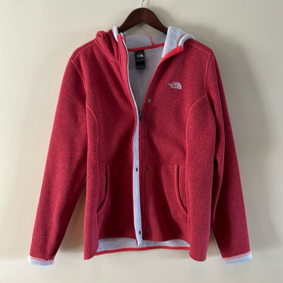 Northface snap/zip lined hoodie; size L - Picture 1 of 4